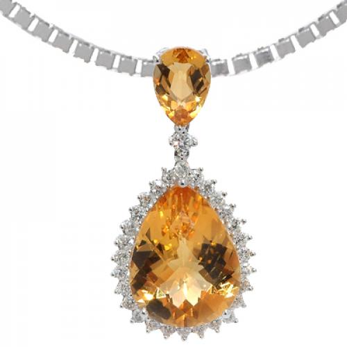 Nemati Citrine And Diamond Pendant  - NM6380C