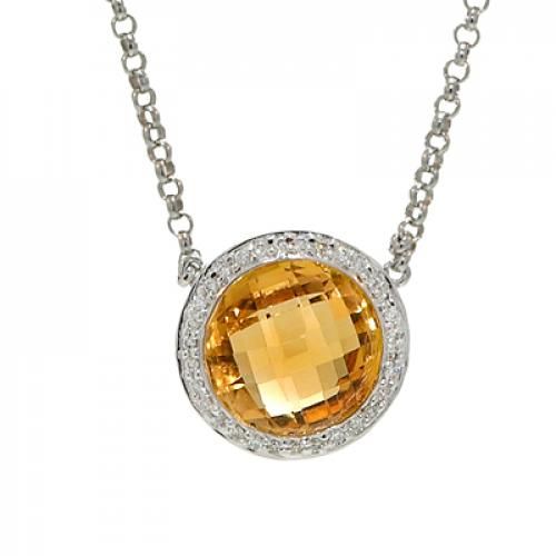 Nemati Citrine And Diamond Pendant  - NM6393C
