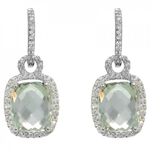 Nemati Green Amethyst And Diamond Earrings - NME335G