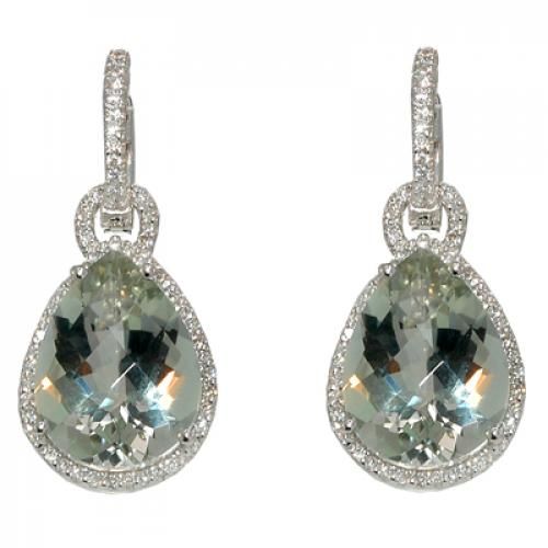 Nemati Green Amethyst And Diamond Earrings - NME336G