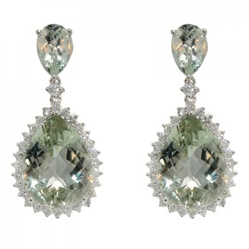Nemati Green Amethyst And Diamond Earrings - NME337G