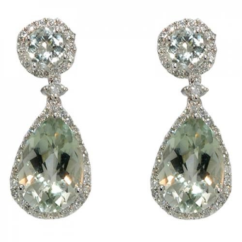 Nemati Green Amethyst And Diamond Earrings - NME338G