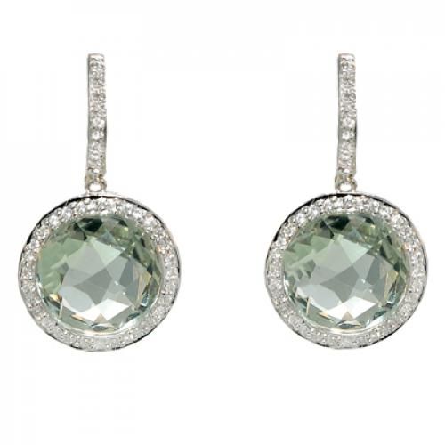 Nemati Green Amethyst And Diamond Earrings - NME342G
