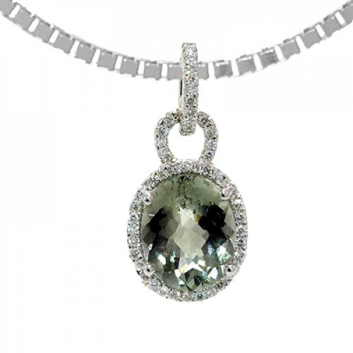 Nemati Green Amethyst And Diamond Pendant  - NM6377G