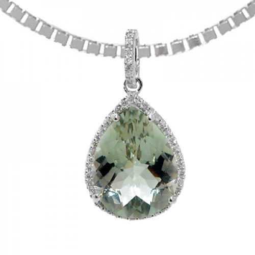 Nemati Green Amethyst And Diamond Pendant  - NM6378G
