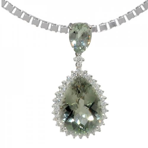 Nemati Green Amethyst And Diamond Pendant  - NM6380G