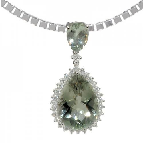 Nemati Green Amethyst And Diamond Pendant  - NM6380G