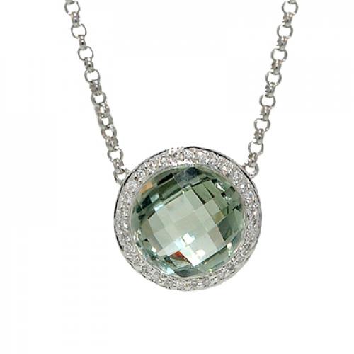 Nemati Green Amethyst And Diamond Pendant  - NM6393G