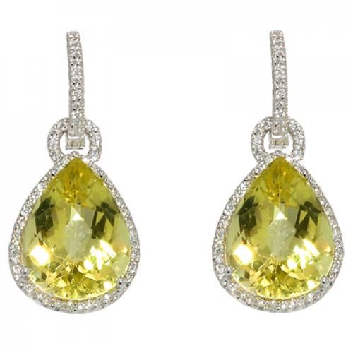 Nemati Lemon Quartz And Diamond Earrings - NME336L