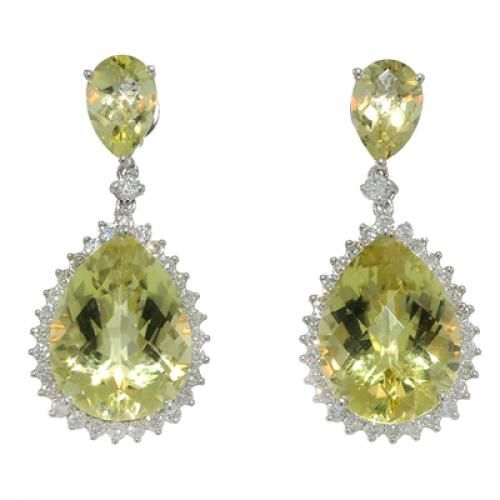 Nemati Lemon Quartz And Diamond Earrings - NME337L