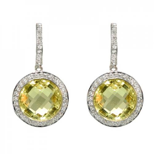 Nemati Lemon Quartz And Diamond Earrings - NME342L