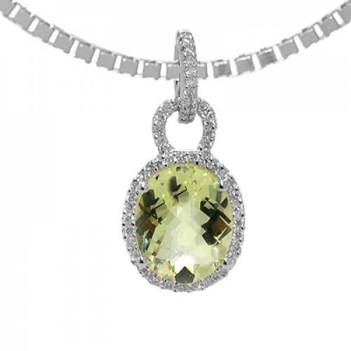 Nemati Lemon Quartz And Diamond Pendant  - NM6377L