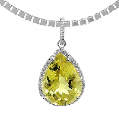Nemati Lemon Quartz And Diamond Pendant  - NM6378L