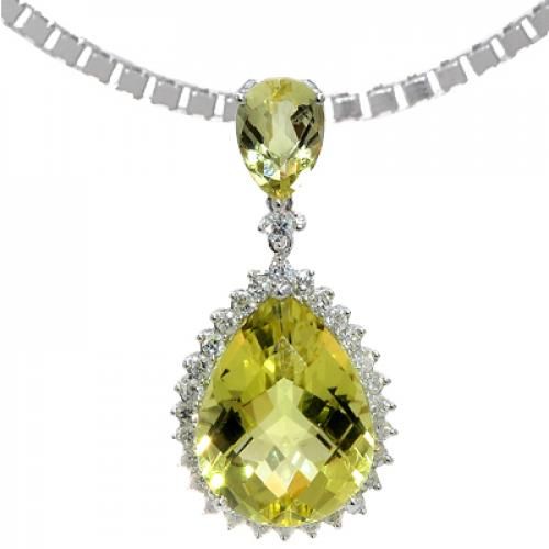 Nemati Lemon Quartz And Diamond Pendant  - NM6380L