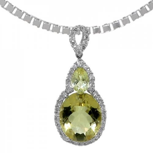 Nemati Lemon Quartz And Diamond Pendant  - NM6394L