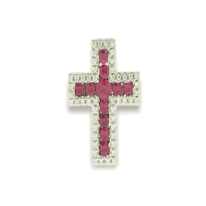 Nemati Ruby And Diamond Cross Pendant  - NM6540R