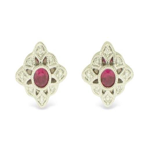 Nemati Ruby And Diamond Earrings - NME401R-2