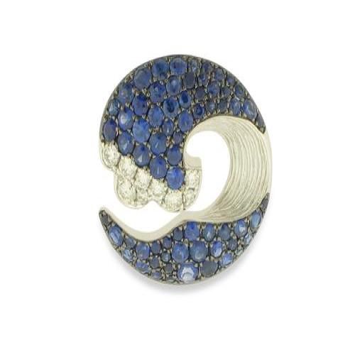 Nemati Sapphire And Diamond Wave Pendant  - NM6575