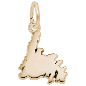 New Foundland Map Charm 10K Gold - 10-1919-0-10K