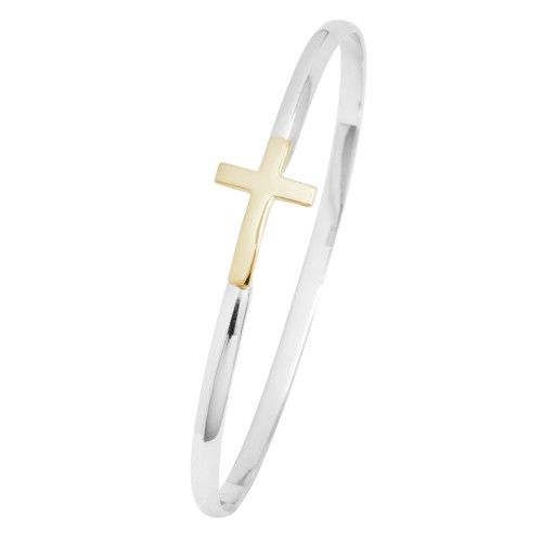 NOLA New Orleans 4mm Cross Bracelet W/14ky Cro 6.5 Inch - NOCROC465