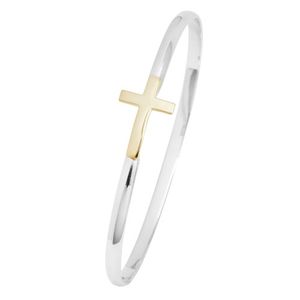 NOLA New Orleans 4mm Cross Bracelet W/14ky Cro 6.5 Inch - NOCROC465