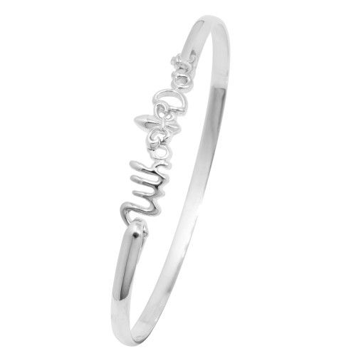 NOLA New Orleans 4mm Whodat Bracelet W/ Fleur De Lis 6.5 Inch - NOWDS465