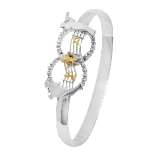 NOLA New Orleans 6mm All Dat Jazz Bracelet W/14ky Musical Notes 7.5 Inch - NOJZC675