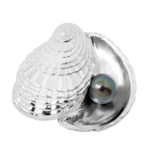 NOLA New Orleans Oyster Pendant W/blk Pearl - NOOYPS