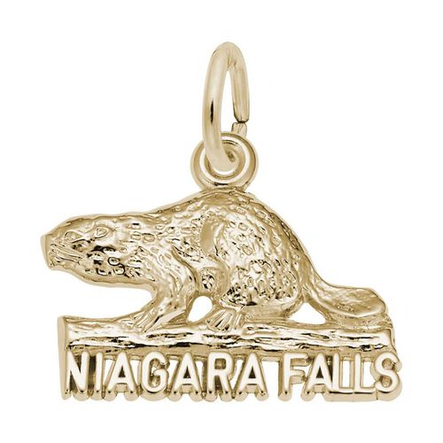 Niagara Falls Beaver Charm - Gold Plated - 10-3547-gp