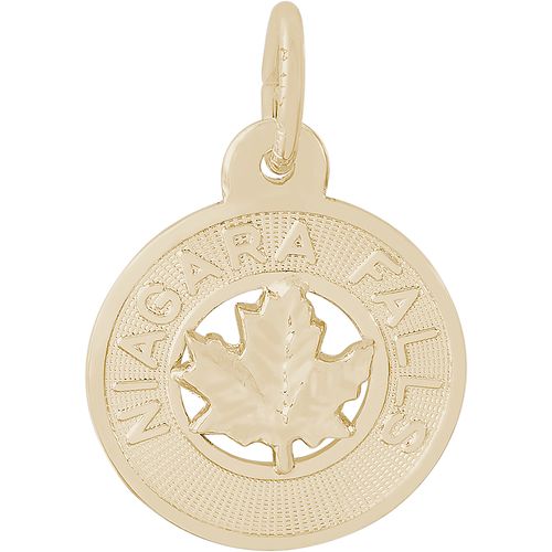 Niagara Falls Maple Leaf Charm - Gold Plated