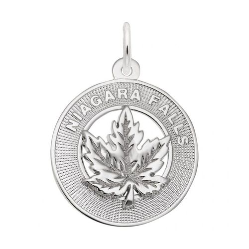 Niagara Falls Maple Leaf Ring Charm - Sterling Silver - 10-4112-s