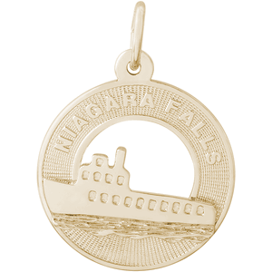Niagara Falls With Boat Charm - Gold Plated - 10-8804