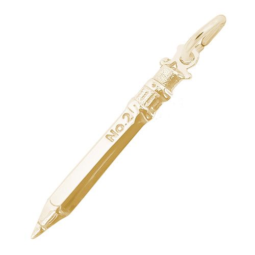 No. 2 Pencil Charm - 10K Yellow Gold - 10-1063-0-10k