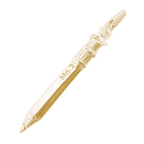 No. 2 Pencil Charm - Gold Plate - 10-1063-0-gp