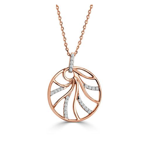 No Shell Small Polished Gold Flat Diamond Venus Pendant