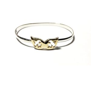 NOLA 4mm Fleur De Lis Mask BraceletW/14ky Mask  7 Inch - NOMSK2C470