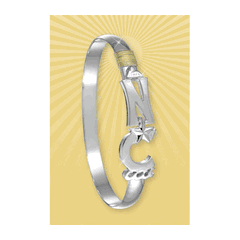 North Carolina Destination Bracelet - Sterling Silver & 14K Gold 6mm Wide