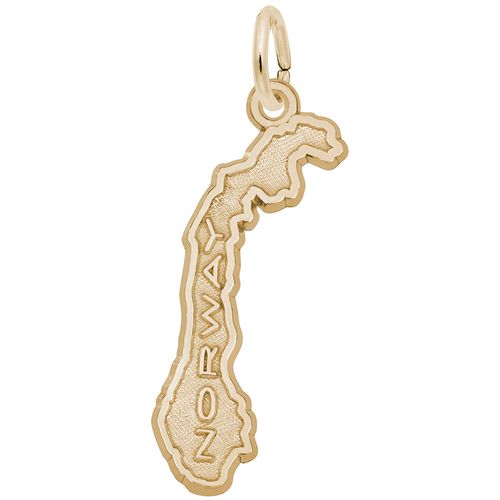 Norway Map Charm 10K Gold - 10-1880