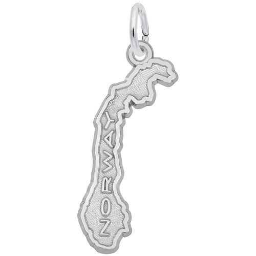 Norway Map Charm 14K White Gold - 10-1880