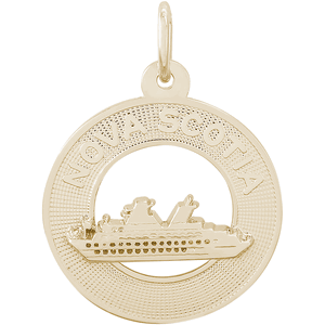 Nova Scotia Cruise Ship Charm - 14K Gold