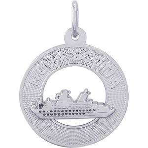 Nova Scotia Cruise Ship Charm - Sterling Silver