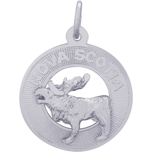 Nova Scotia Moose Charm - 14K White Gold