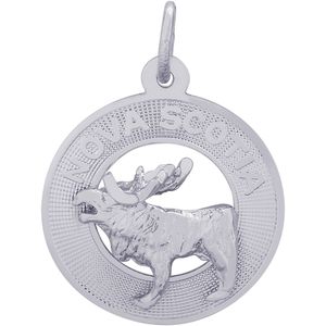 Nova Scotia Moose Charm - Sterling Silver