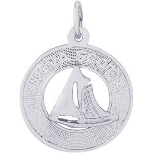 Nova Scotia Sailboat Charm - Sterling Silver