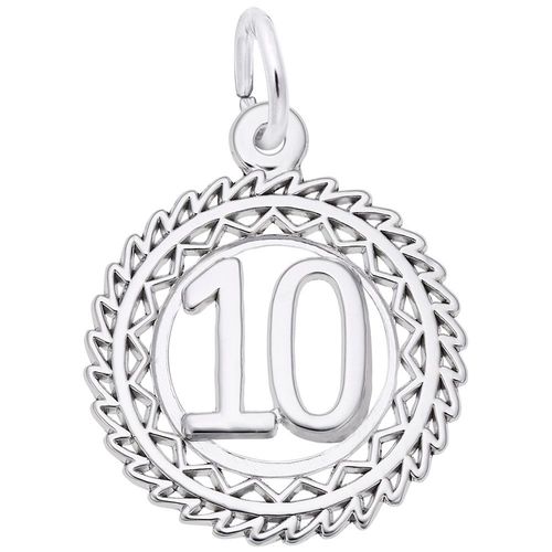 Number 10 Charm - 14K White Gold - 10-2895-10