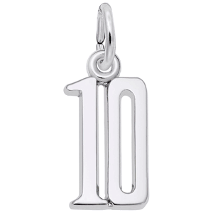 Number 10 Charm - 14K White Gold - 10-1762-10