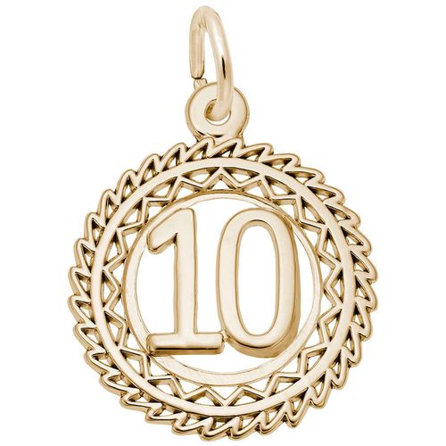 Number 10 Charm - Gold Plated - 10-2895-10