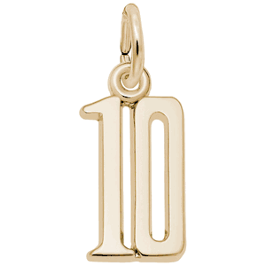 Number 10 Charm - Gold Plated - 10-1762-10