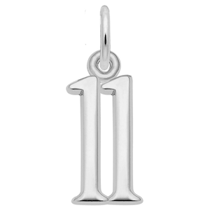 Number 11 Charm 14K White Gold -10-1762-11-14kw