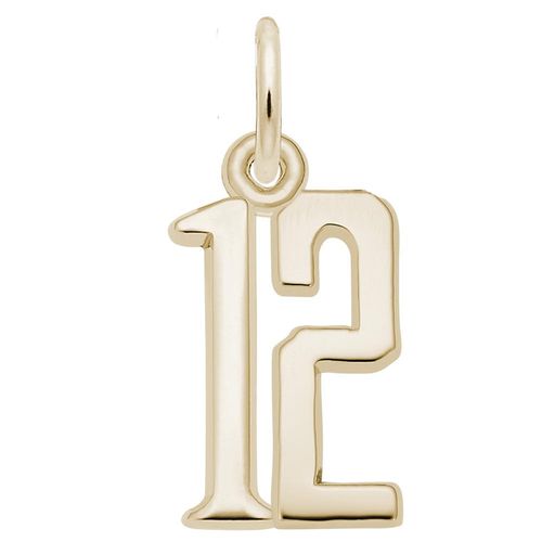 Number 12 Charm Gold Plated  -10-1762-12-gp